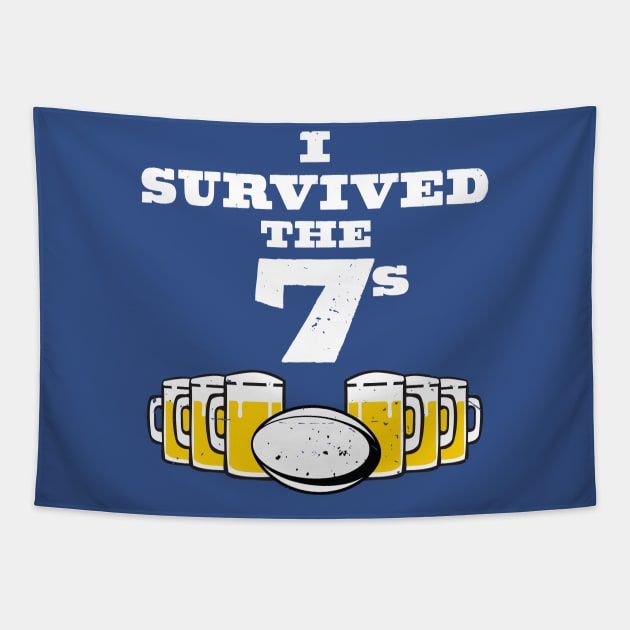 I Survived The Rugby Sevens Rugby Fan Gift Tapestry by atomguy