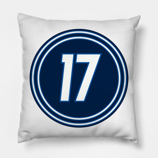 Adam Lowry Number 17 Jersey Winnipeg Jets Inspired Pillow by naesha stores