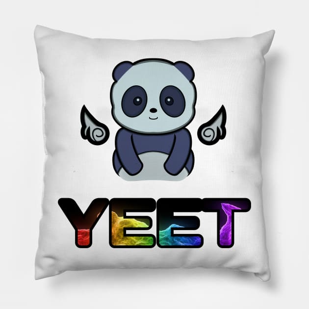 Cute Baby Panda Bear - Yeet - Kids Trendy Style Pillow by MaystarUniverse