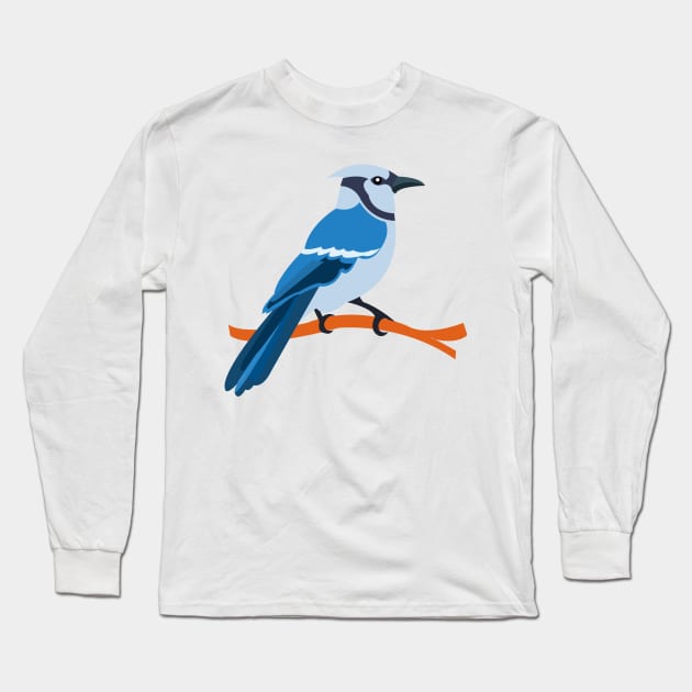 Blue Jay Bird Long Sleeve Shirt