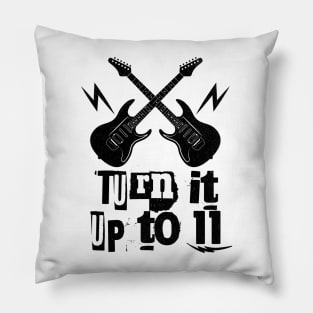 Turn It Up To 11 Rock N Roll Guitarist Pillow