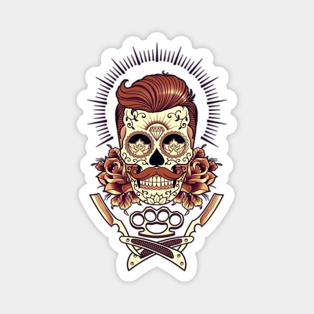 skull mexican Magnet by sevencrow