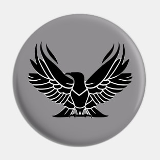 Elevate Your Style with this Striking Black and White Eagle Design Pin