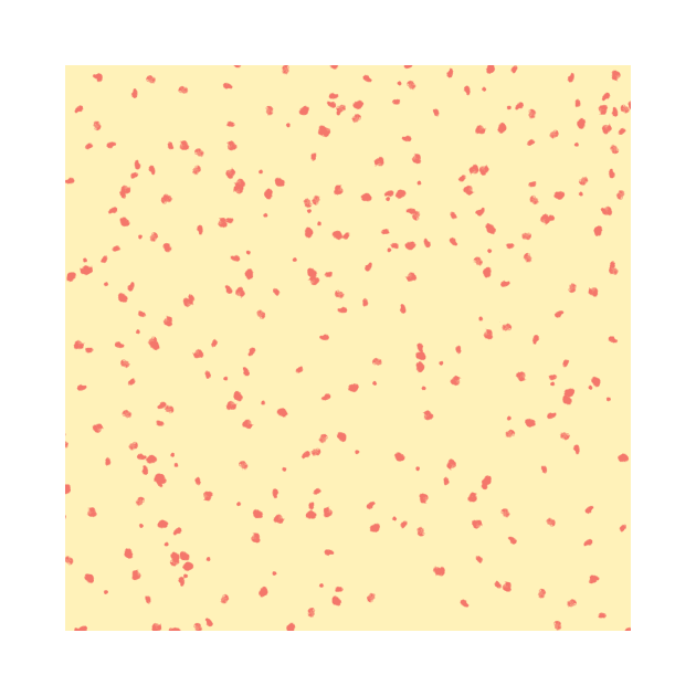 Dotted Living Coral on Pale Yellow by speckled
