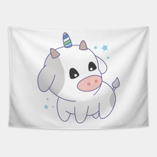 cute unicorn cow Tapestry