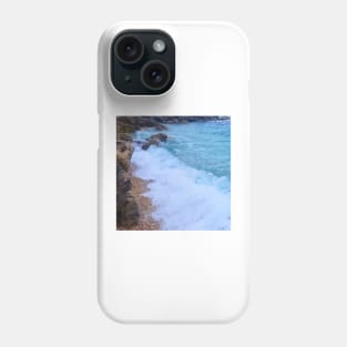 Blue Ocean Waves Against The Rocks Phone Case