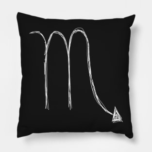 Dark and Gritty Scorpio Zodiac Sign (white) Pillow