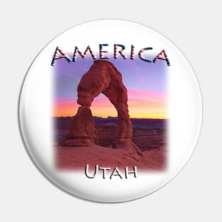 America - Utah - Delicate Arch sunset Pin