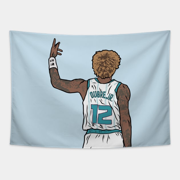 Kelly Oubre Jr. 3 Point Celebration Tapestry by rattraptees