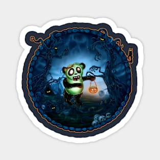 Zombie Panda Spooky Hollow Magnet