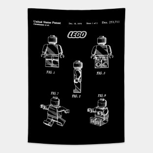 Lego Toy Figure Patent White Tapestry