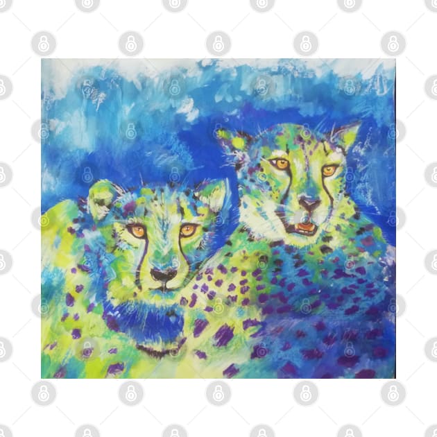 Cheetah acrylic painting by Quirkypieces