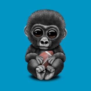 Cute Baby Gorilla Playing With Football T-Shirt