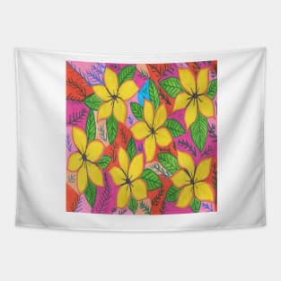 Tropical Plumeria Garden Tapestry