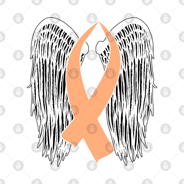 Winged Awareness Ribbon (Peach) by BlakCircleGirl