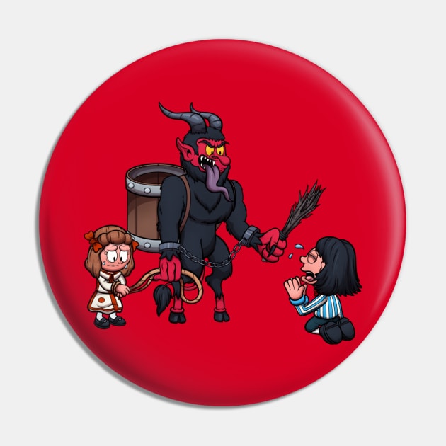 Krampus Punishing Kids Pin by TheMaskedTooner