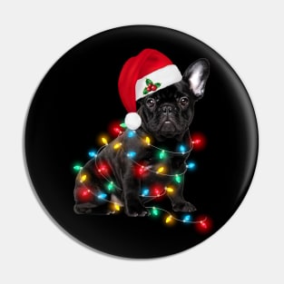 Dog Santa Lights Christmas Pin