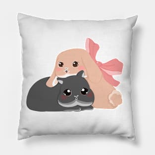 Bailey and Sean Rabbit Couple | Bunniesmee Pillow