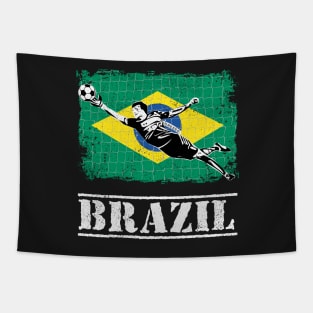 Brazil Soccer Goalie Goal Keeper Shirt Tapestry