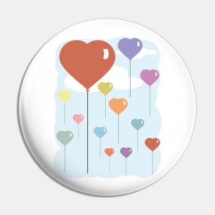 Valentine Balloon Hearts Pin