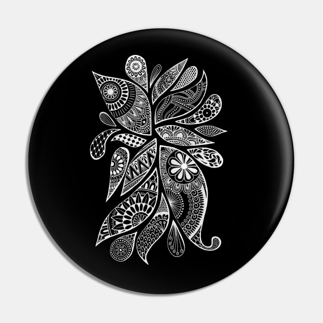 Abstract Zentangle Swirls Design (white on black) Pin by calenbundalas