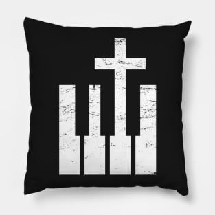 Keyboard And Cross | Christian Musician Pillow