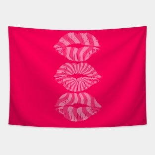 Pink Swirl Lips Tapestry