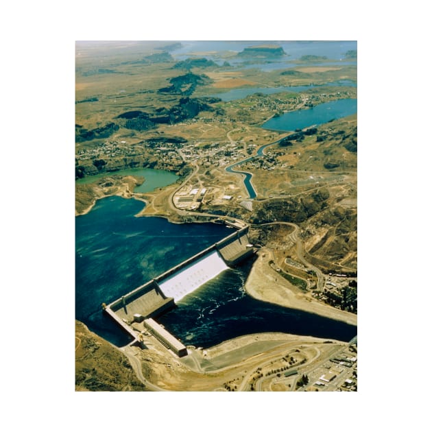 Aerial view of Grand Coulee Dam (T130/0058) by SciencePhoto