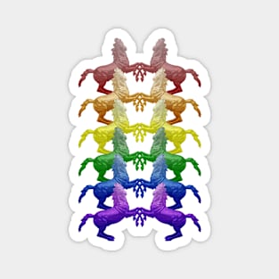 Rainbow Horses Magnet