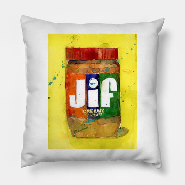 Jif Peanut Butter - Vintage - Kitchen Art Pillow by dfrdesign