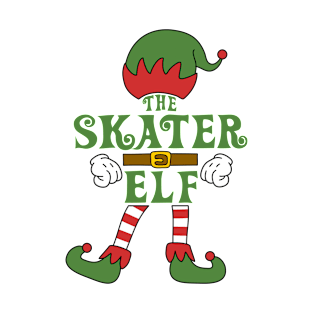 The Skater Elf Christmas Family Matching Outfits Group Attire T-Shirt