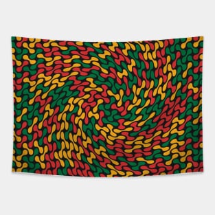 Twisted Metaballs Pattern (Rasta Colours) Tapestry