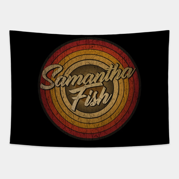 arjunthemaniac,circle retro faded Samantha Fish Tapestry by arjunthemaniac