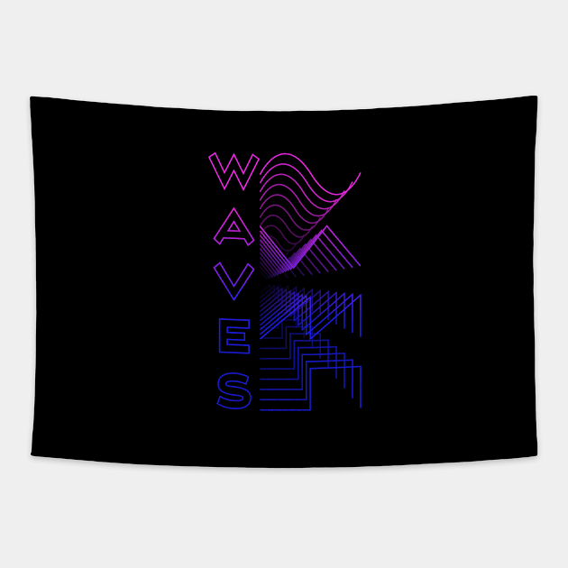 Waves Waveform Audio Digital Design Modular Gift Tapestry by star trek fanart and more