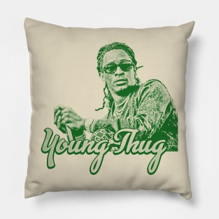 Young Thug // green solid style Pillow