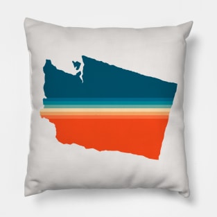 Washington State Retro Map Pillow