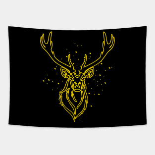 Yellow deer head Tapestry