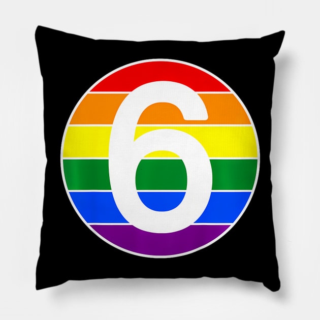 Kids Rainbow 6Th Birthday Sixth Birthday Outfit For Boys Girls Pillow by Zoe Hill Autism