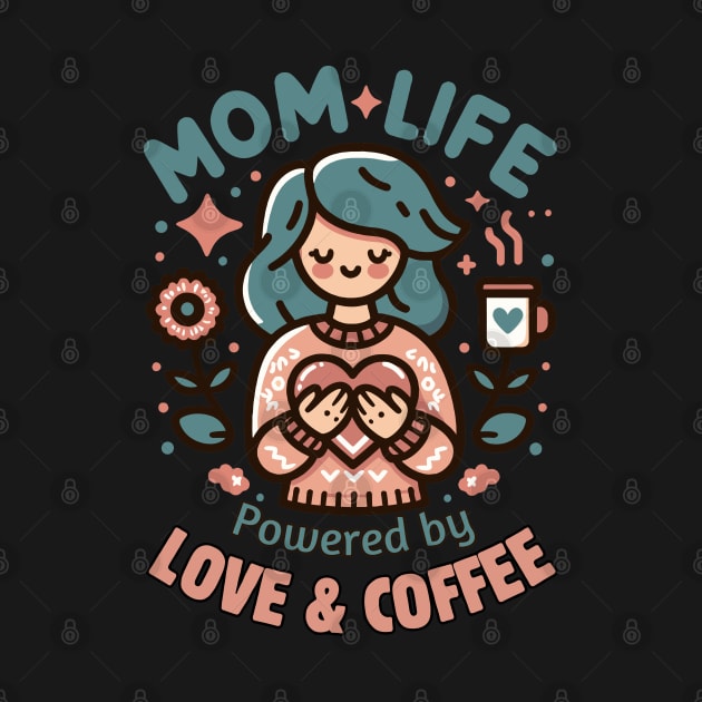 Mom Life Powered By Love & Coffee | Mom Life quote | Best Mother's Day Gift by Nora Liak