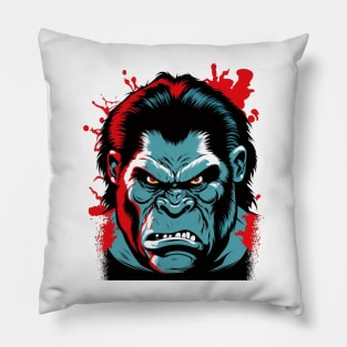 Angry Gorilla Cartoon Comic Book Style Silver Back Mean Pillow