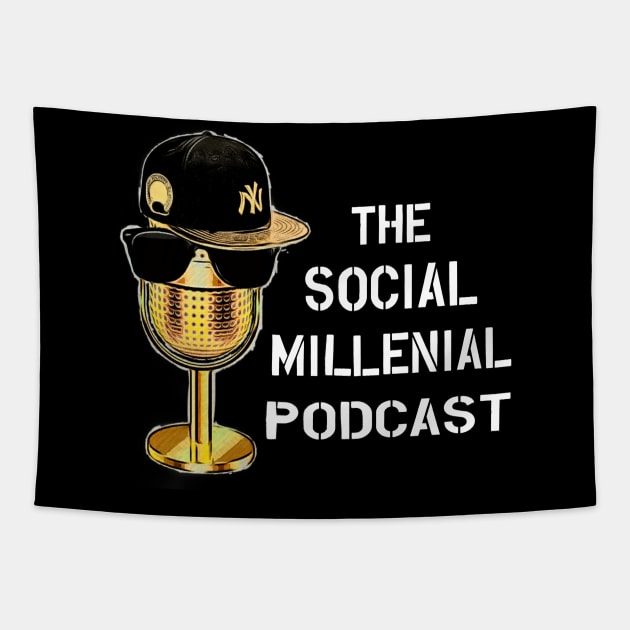 Logo White Tapestry by The Social Millenial Podcast