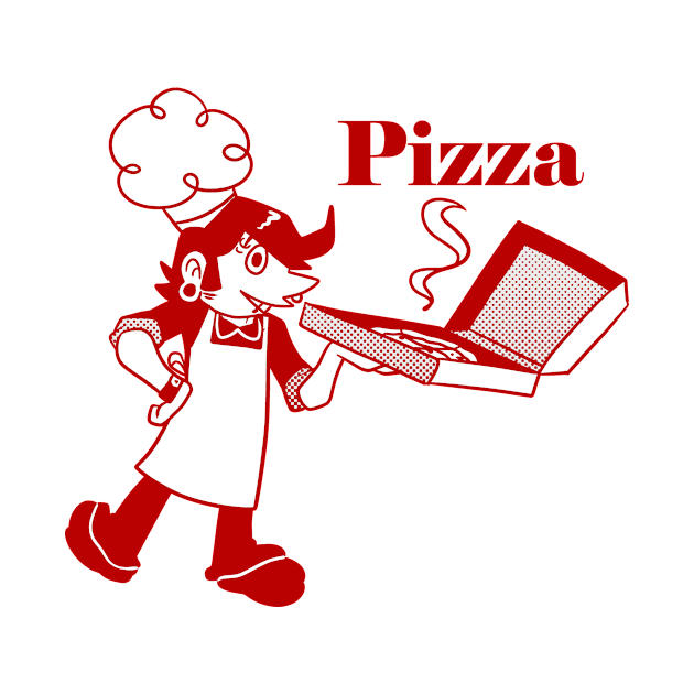 Vintage Looking Goth Pizza Boy by saradaboru