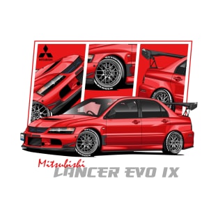 Mitsubishi Lancer evolution evo 9 Red, JDM T-Shirt