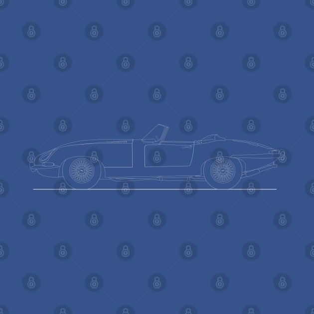 Jaguar E Type Roadster Blueprint by SteveHClark