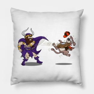 Minnesota Vikings Fans - Kings of the North vs Fetching Brown Dawgs Pillow