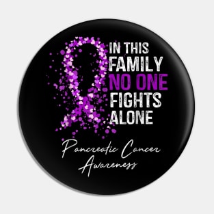 In This Family No One Fights Alone Shirt Pancreatic Cancer Pin