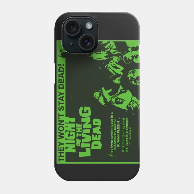 Green Night of the Living Dead Phone Case by MondoDellamorto