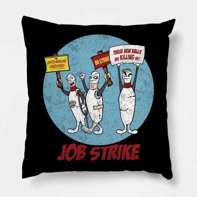 Bowling Job Strike Comics Pillow by TEEWEB
