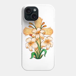 Watercolor Easter Spring Flowers Cross Phone Case