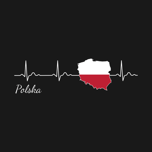 Poland Polska Heartbeat Heartbeat Gift by JeZeDe